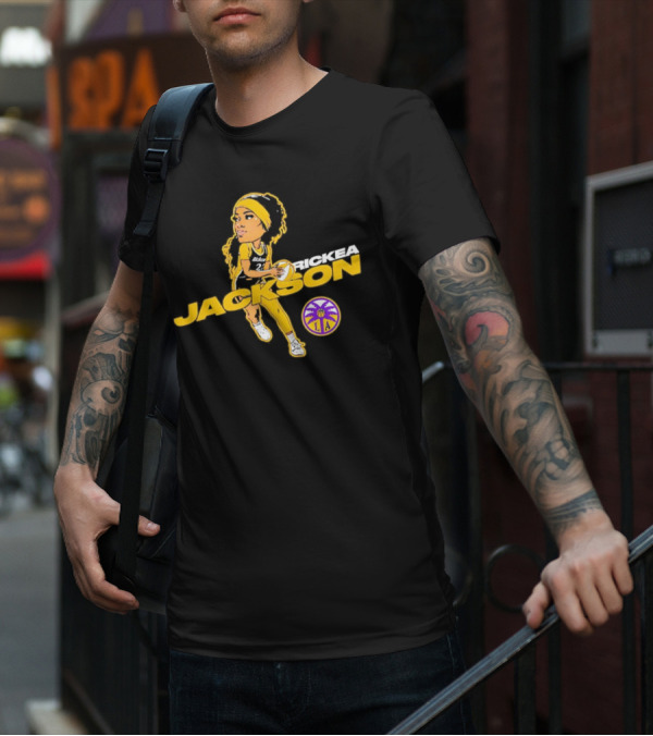 Rickea Jackson LA Basketball Player Icon In Yellow And Black T-Shirt