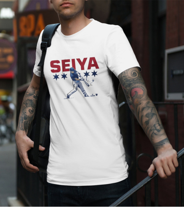 Seiya Suzuki Chicago Baseball Swing Stars T-Shirt
