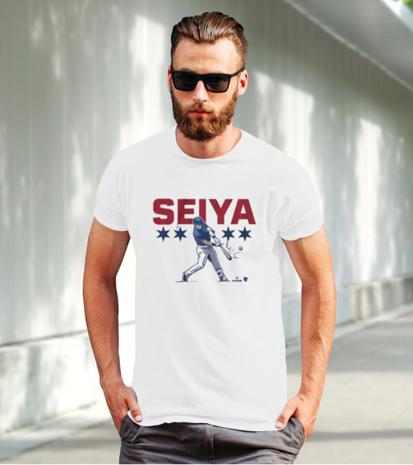 Seiya Suzuki Chicago Baseball Swing Stars T-Shirt