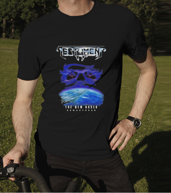 Testament The New Order Remastered Earth Skull T-Shirt