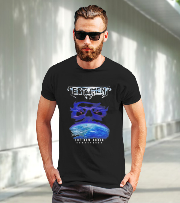 Testament The New Order Remastered Earth Skull T-Shirt