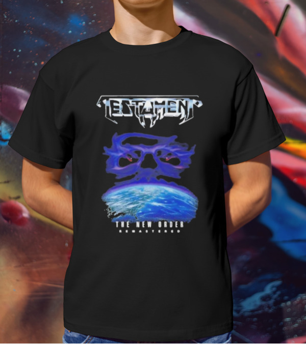 Testament The New Order Remastered Earth Skull T-Shirt