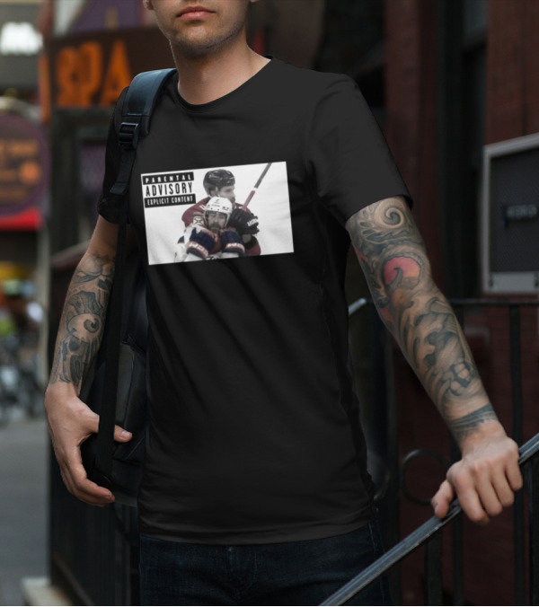 Parental Advisory Explicit Content Hockey Collision T-Shirt