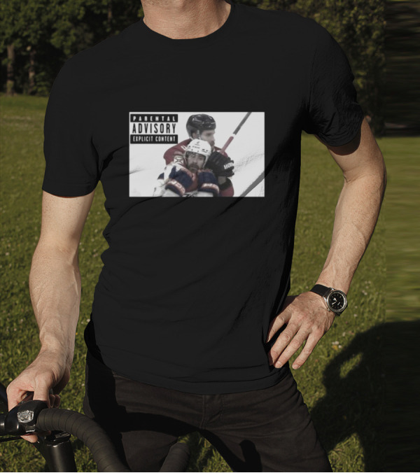Parental Advisory Explicit Content Hockey Collision T-Shirt