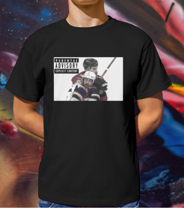 Parental Advisory Explicit Content Hockey Collision T-Shirt