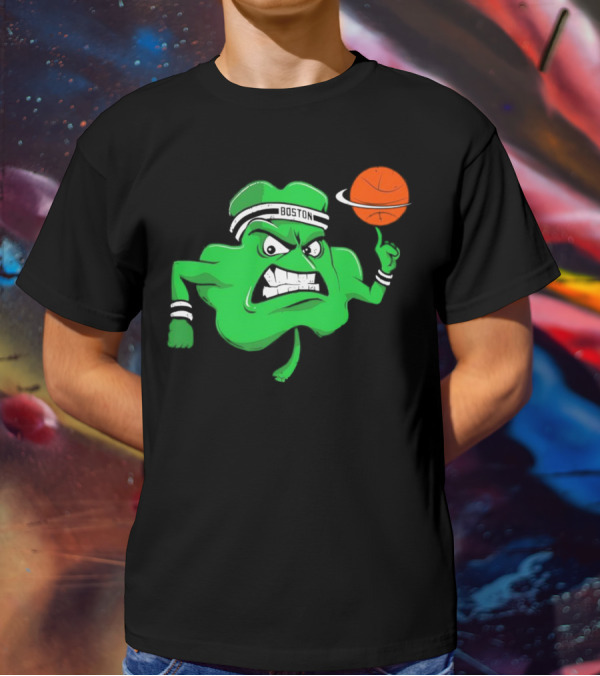 Boston Celtics Angry Clover Basketball T-Shirt