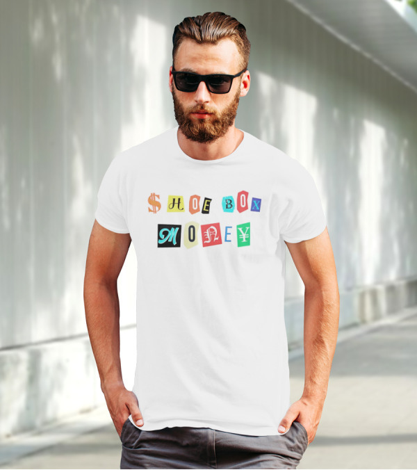 Channing Crowder Shoe Box Money Dollar Yen Lettering T-Shirt