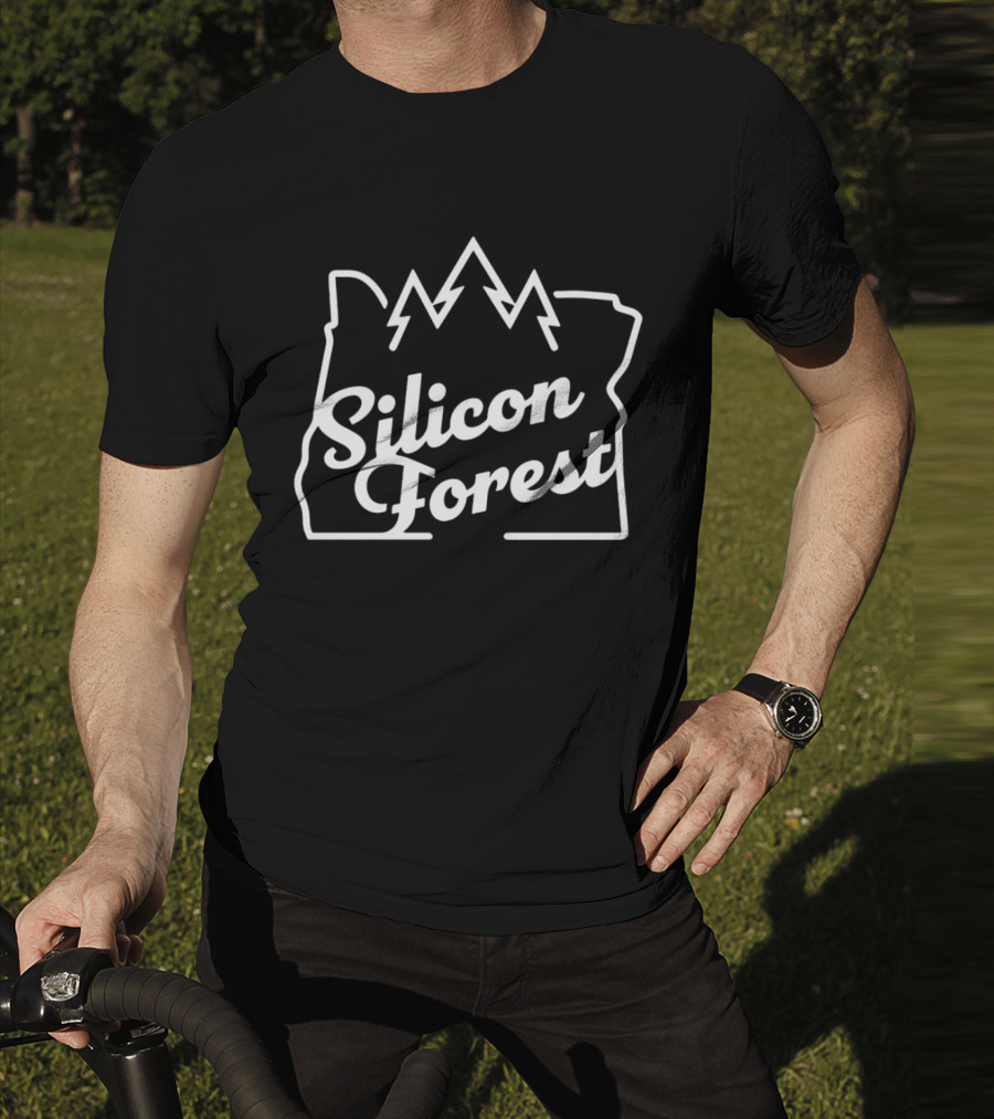 Silicon Forest Oregon State Outline With Trees T-Shirt