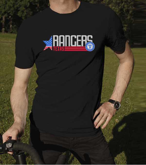 Texas Rangers Ameria Star USA Flag T-Shirt