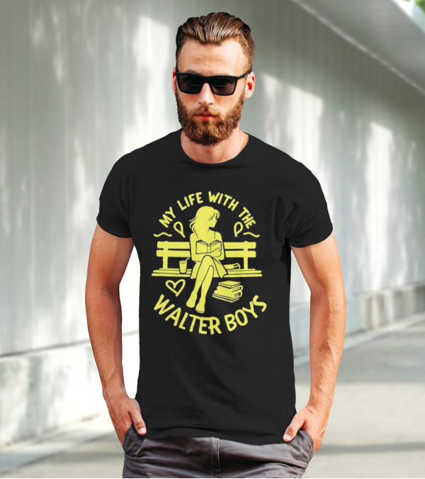 My Life With The Walter Boys Book Reader On Park Bench T-Shirt