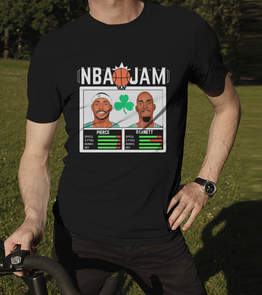 NBA Jam Pierce Garnett Vintage Celtics Basketball Retro Game T-Shirt