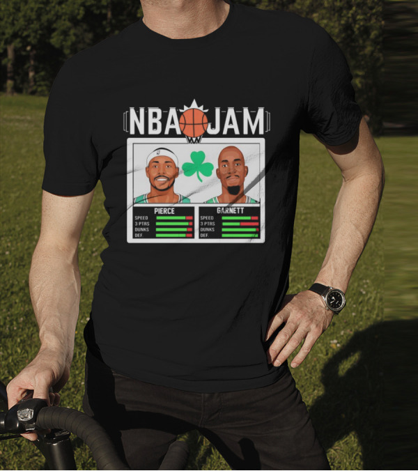 NBA Jam Pierce Garnett Vintage Celtics Basketball Retro Game T-Shirt