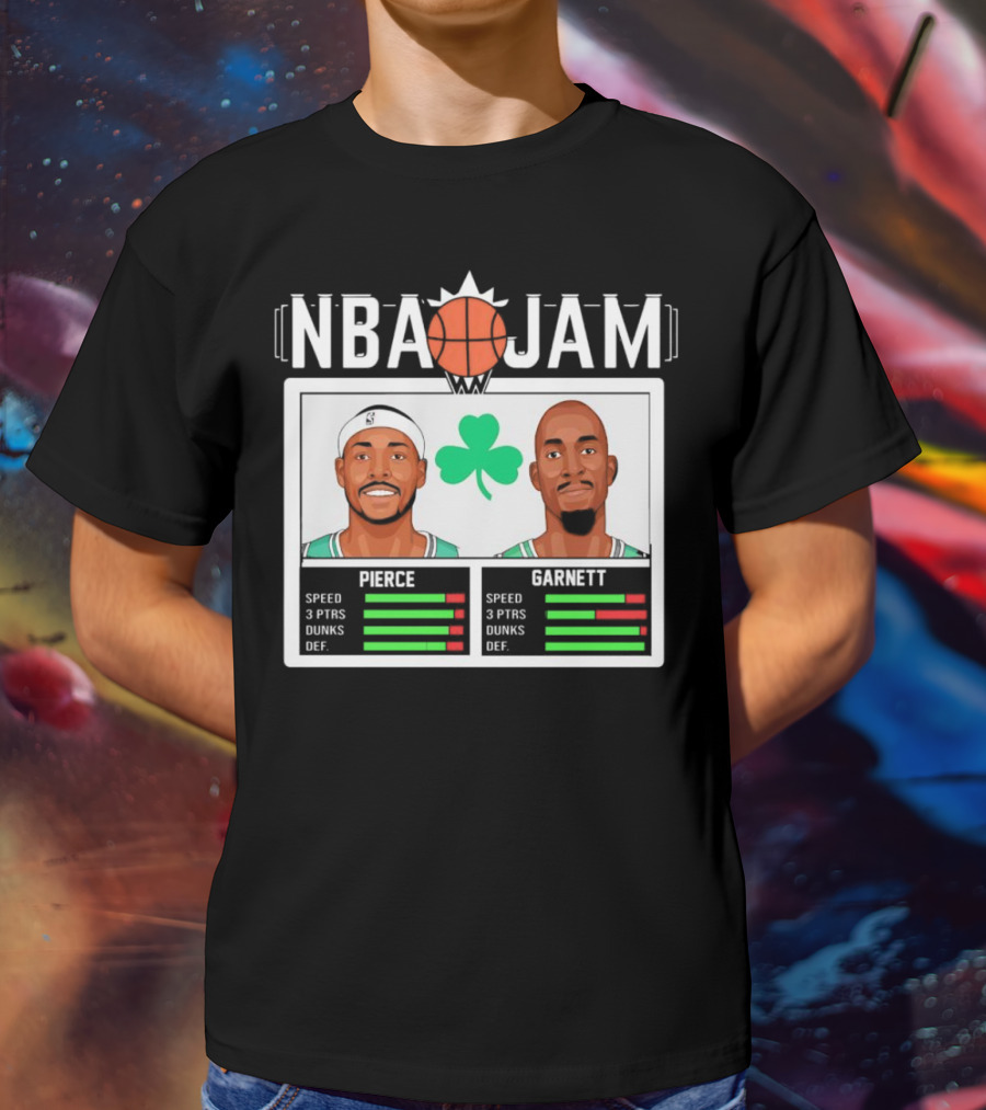 NBA Jam Pierce Garnett Vintage Celtics Basketball Retro Game T-Shirt