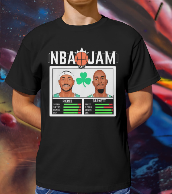 NBA Jam Pierce Garnett Vintage Celtics Basketball Retro Game T-Shirt
