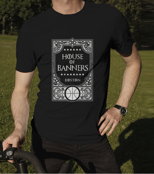 Boston House Of Banners Basketball Emblem T-Shirt