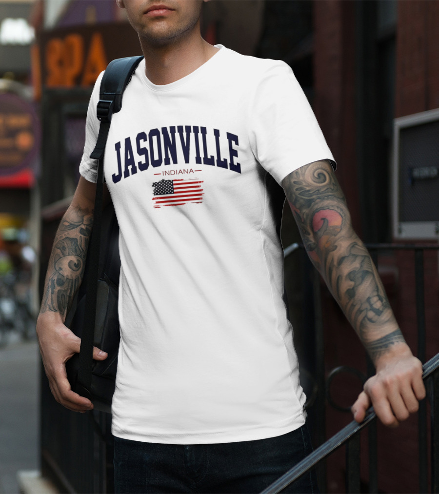 Jasonville Indiana USA Flag T-Shirt