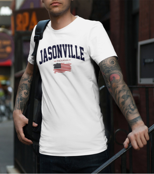Jasonville Indiana USA Flag T-Shirt