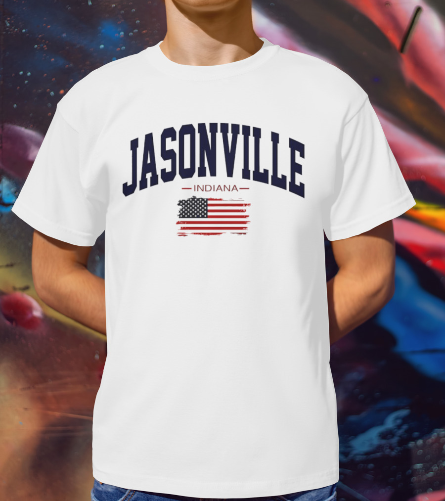 Jasonville Indiana USA Flag T-Shirt