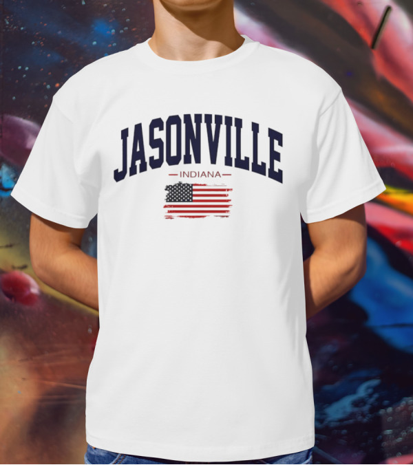 Jasonville Indiana USA Flag T-Shirt