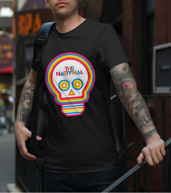 The National Lightbulb Skull Retro Rainbow T-Shirt