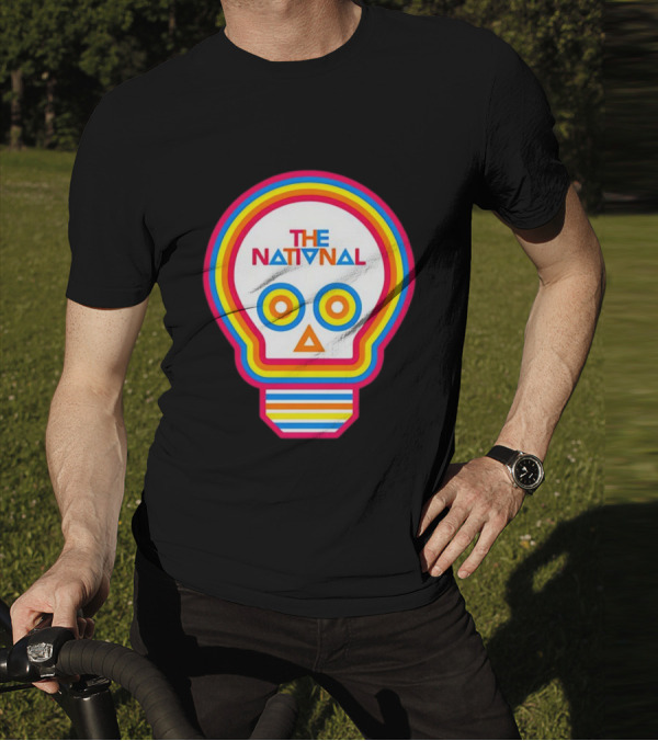 The National Lightbulb Skull Retro Rainbow T-Shirt