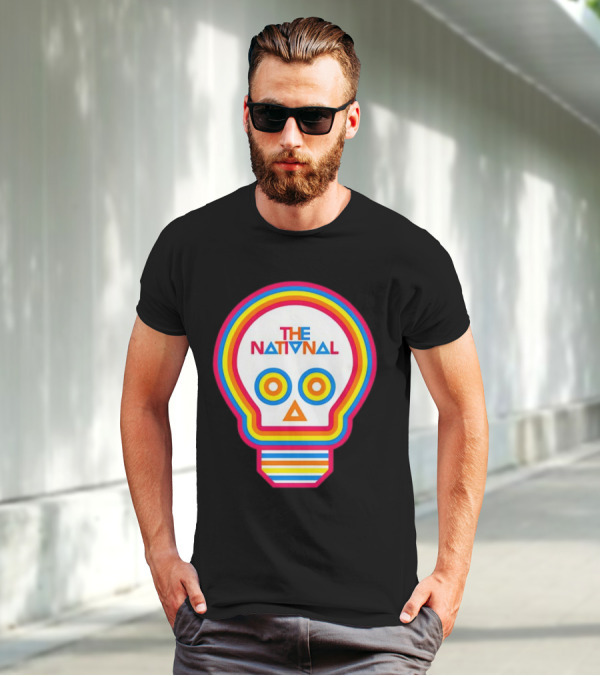 The National Lightbulb Skull Retro Rainbow T-Shirt
