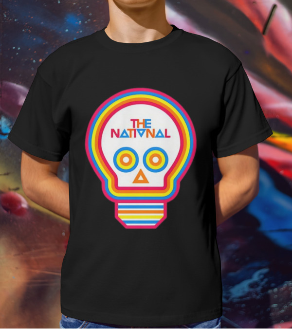 The National Lightbulb Skull Retro Rainbow T-Shirt