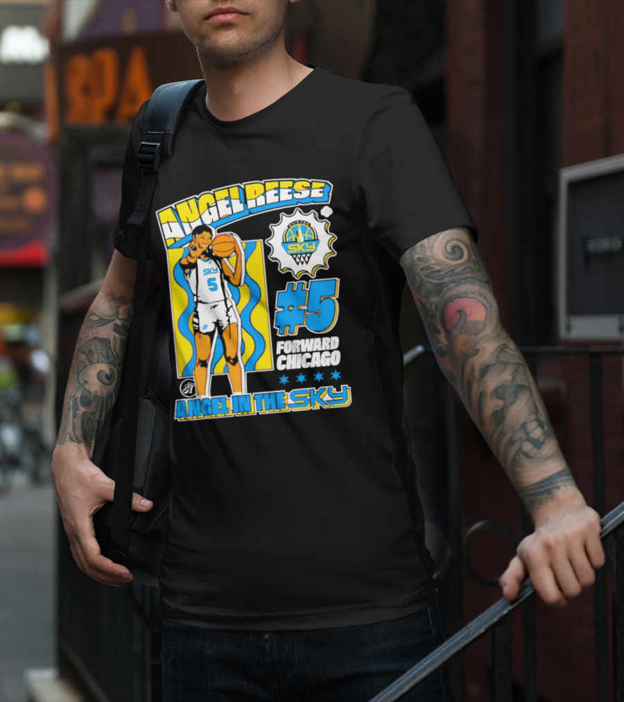 Angel Reese #5 Forward Chicago Sky Angel In The Sky T-Shirt