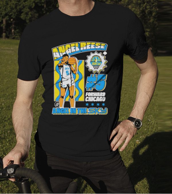 Angel Reese #5 Forward Chicago Sky Angel In The Sky T-Shirt