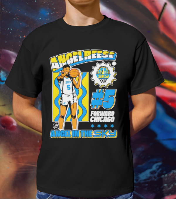 Angel Reese #5 Forward Chicago Sky Angel In The Sky T-Shirt
