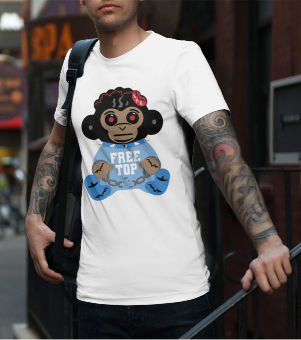 Never Broke Again Free Top Baby Monkey Character Chains T-Shirt
