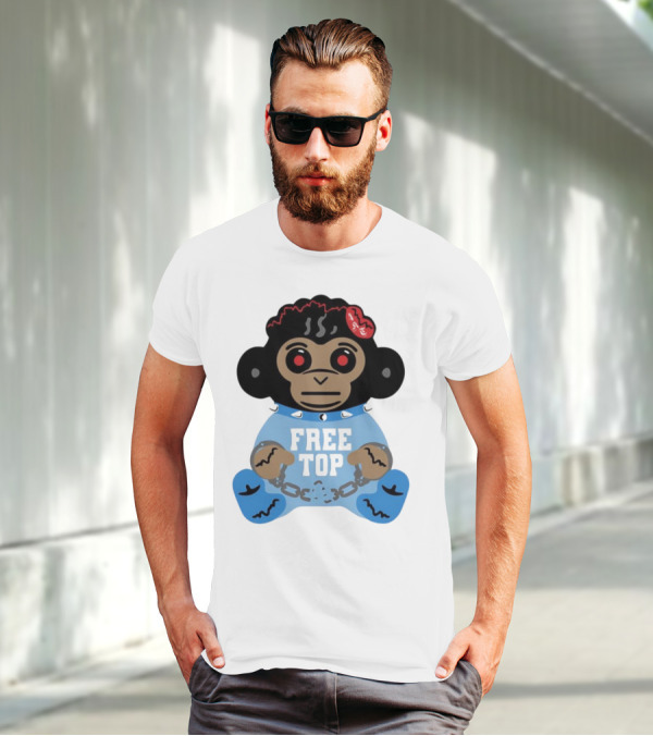 Never Broke Again Free Top Baby Monkey Character Chains T-Shirt