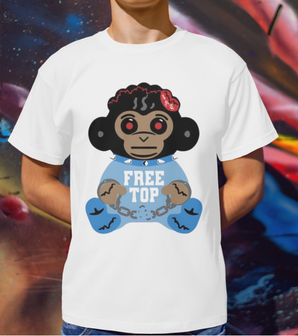 Never Broke Again Free Top Baby Monkey Character Chains T-Shirt