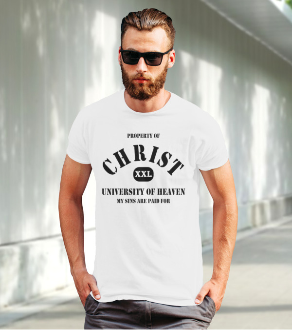 Property Of Christ XXL University Of Heaven My Sins Are Paid For T-Shirt