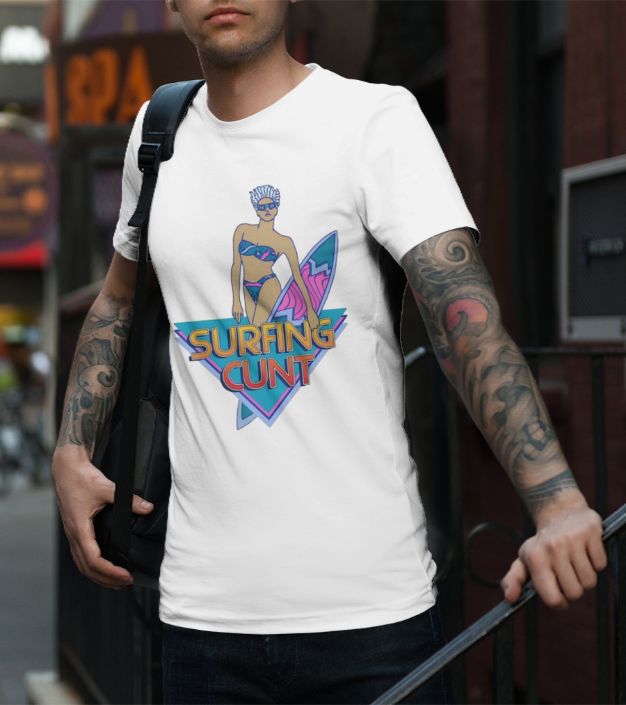 Surfing Cunt Retro Summer Vibes Surfer Girl Iconic T-Shirt