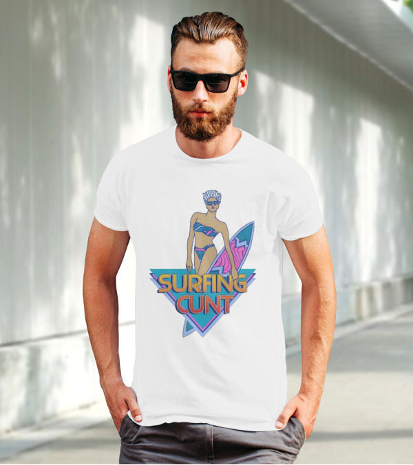 Surfing Cunt Retro Summer Vibes Surfer Girl Iconic T-Shirt