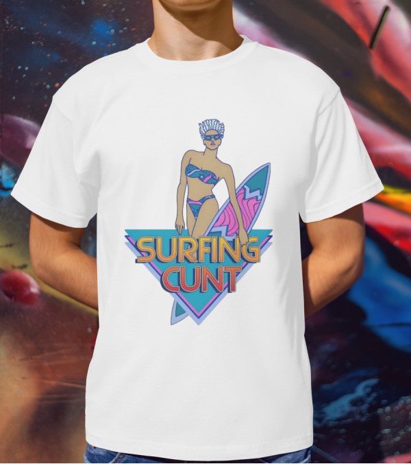 Surfing Cunt Retro Summer Vibes Surfer Girl Iconic T-Shirt