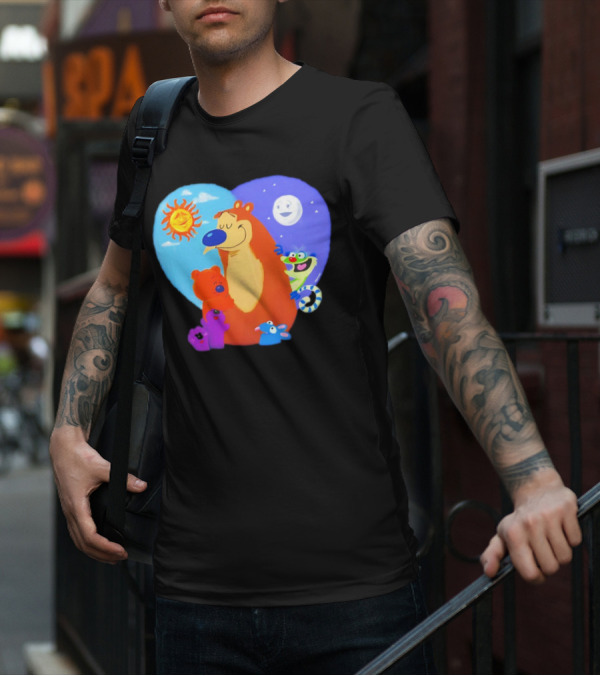 Bear In The Big Blue House Muppet History With Sun And Moon Characters T-Shirt