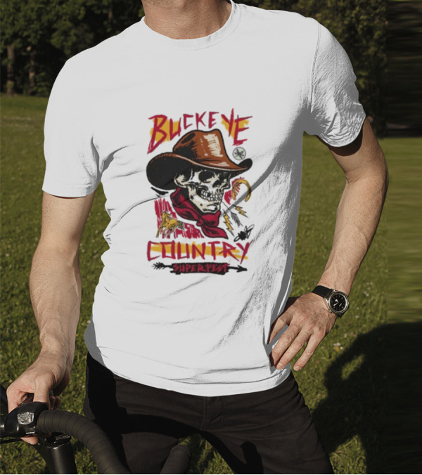 Buckeye Country Superfest Skeleton Cowboy With Horse And Lasso T-Shirt