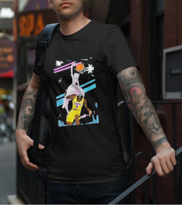 Mewtwo Dunking On Lakers Basketball Star Lebron James T-Shirt