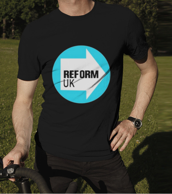 Reform UK Arrow Symbol Blue Circle T-Shirt
