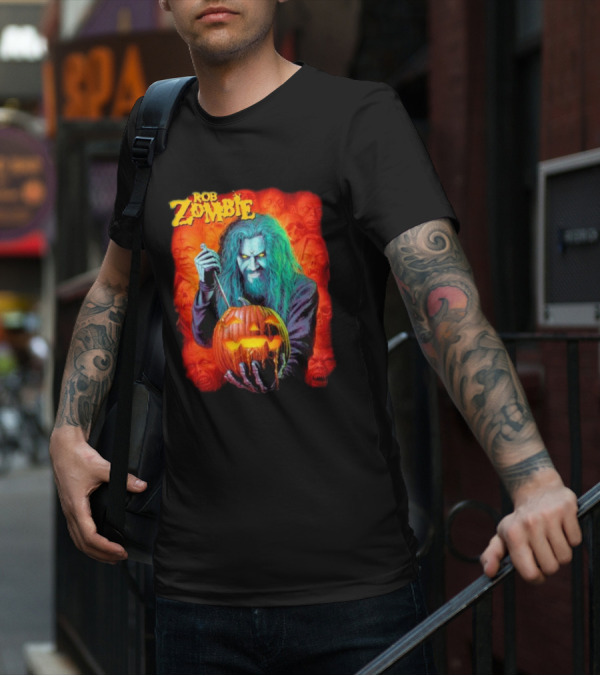 Rob Zombie Hellbilly Deluxe Halloween Pumpkin Horror T-Shirt