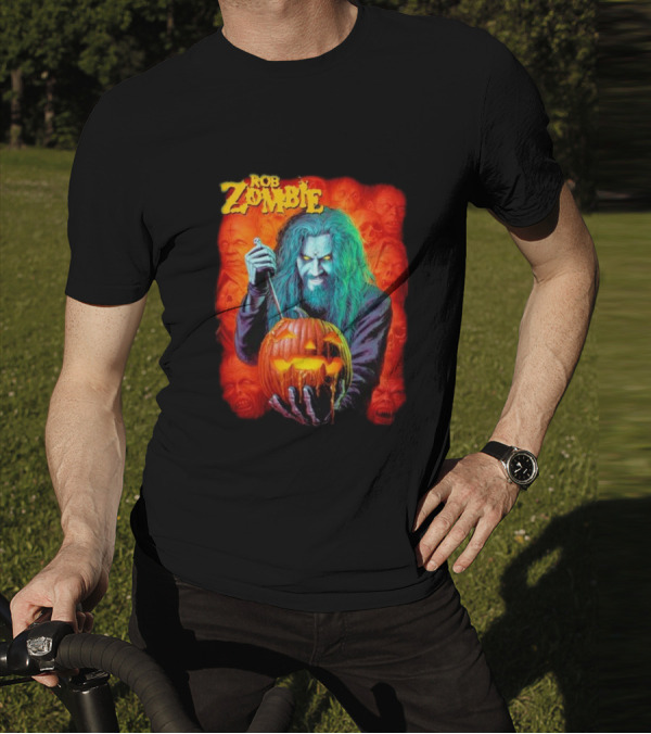 Rob Zombie Hellbilly Deluxe Halloween Pumpkin Horror T-Shirt