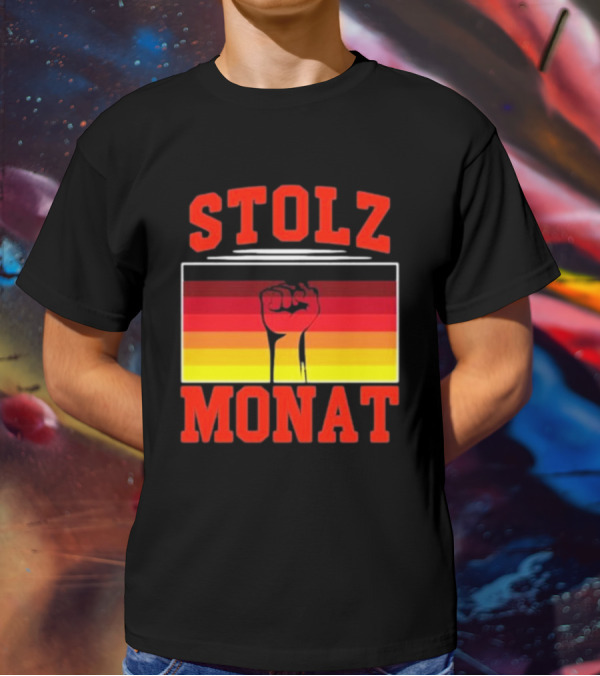 Stolz Monat Fist With German Flag Colors T-Shirt