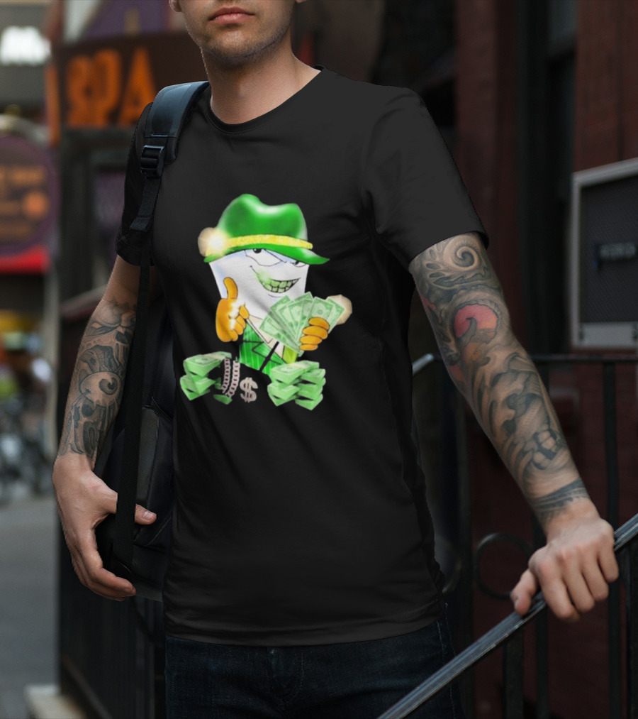 Thug Shake Money Master Shake With Cash And Green Hat T-Shirt