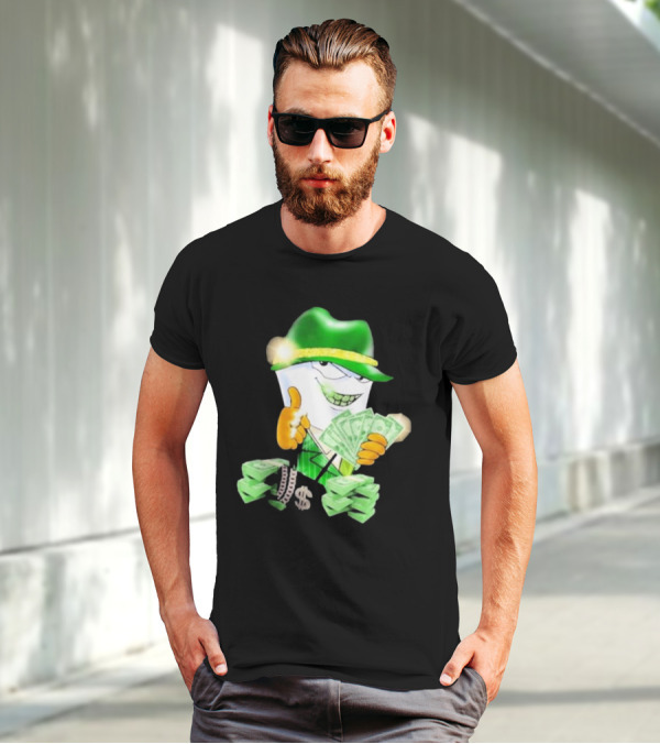 Thug Shake Money Master Shake With Cash And Green Hat T-Shirt