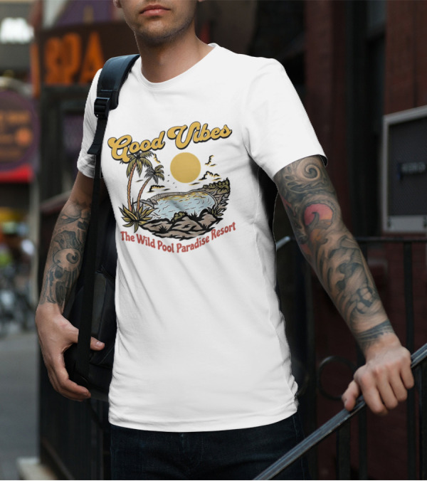 Good Vibes Tropical Sunset At The Wild Pool Paradise Resort T-Shirt