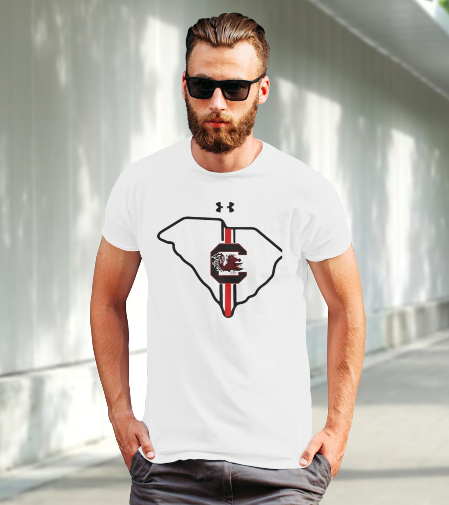 South Carolina Gamecocks Map Outline Under Armour T-Shirt