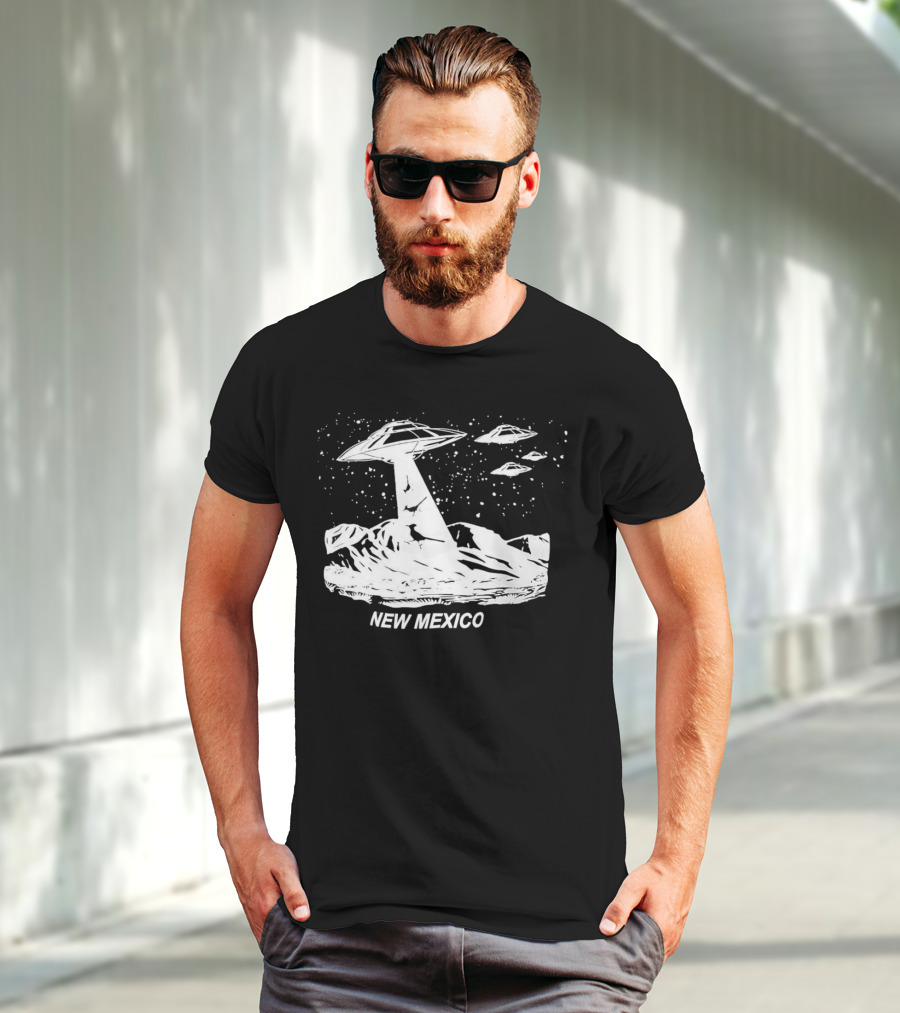 New Mexico UFOs And Aliens In Starry Sky Scene T-Shirt