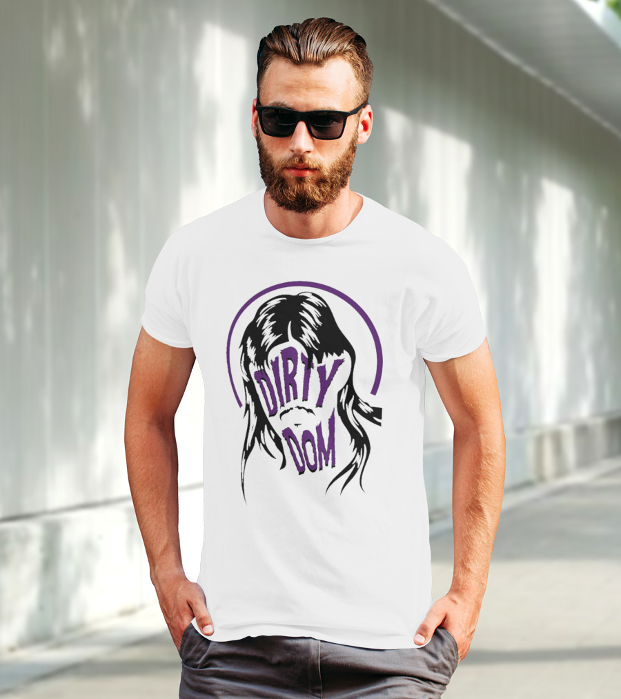 Dirty Dom Mullet Retro Style Black And Purple T-Shirt